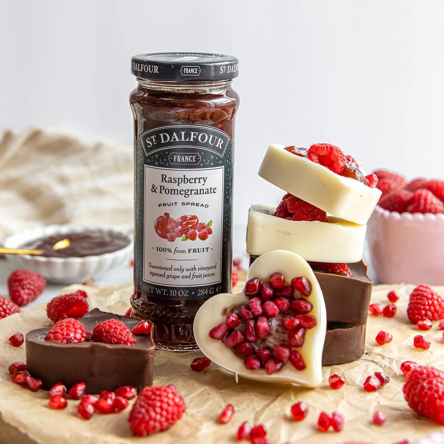 Raspberry & Pomegranate Chocolate Hearts