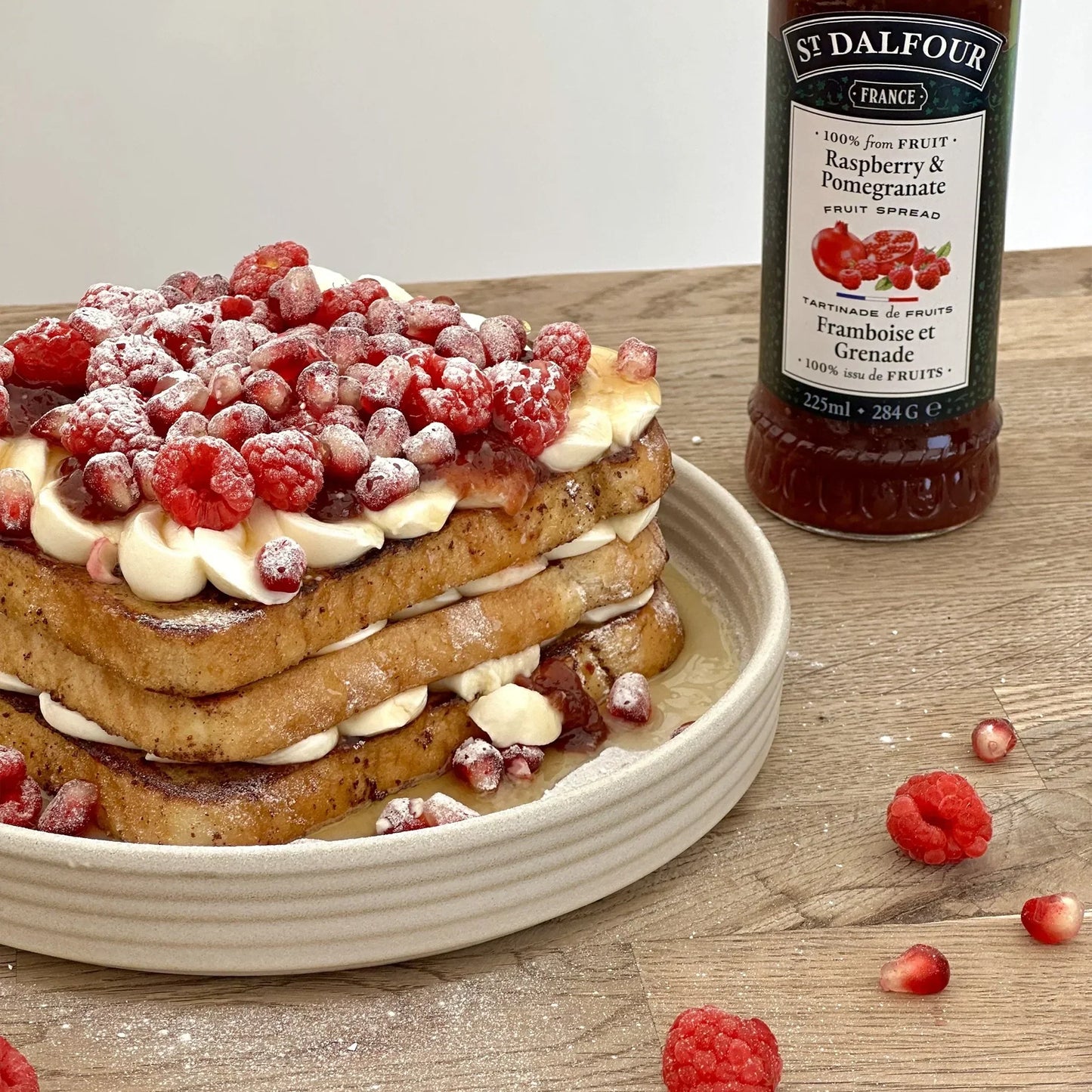 Raspberry & Pomegranate French Toast Stack